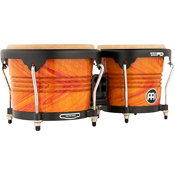 MEINL Free Ride Designer Series Wood Bongo Set Amber Flame 6 3/4 in. and 8 in.