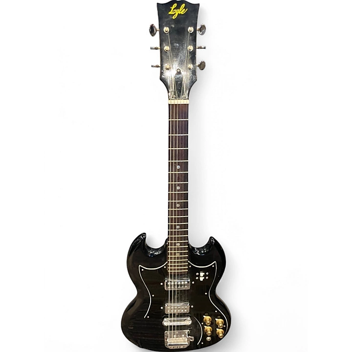 Used 1970s Lyle SG Black Solid Body Electric Guitar