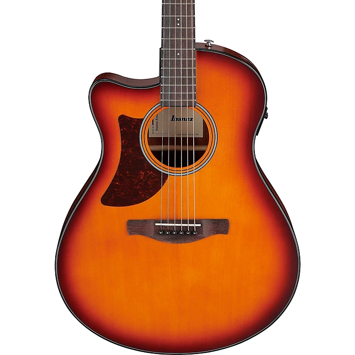 Ibanez AAM50LCE Left Handed Advanced Auditorium Acoustic Electric Guitar Light Brown Sunburst