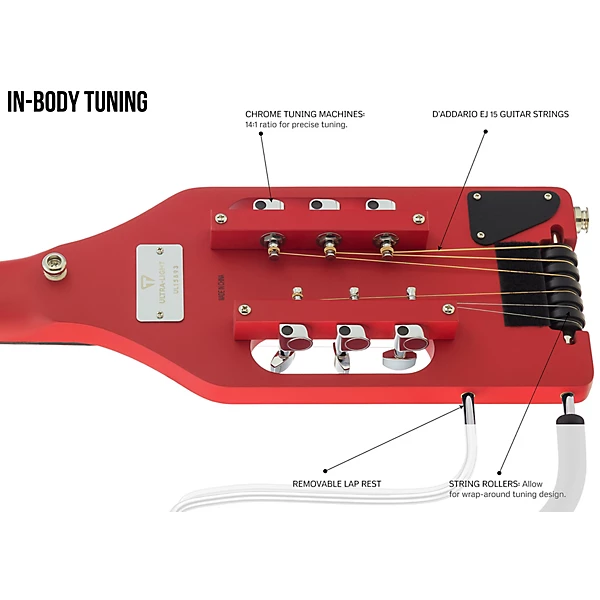 Traveler Guitar Ultra Light Acoustic Electric Travel Guitar Red