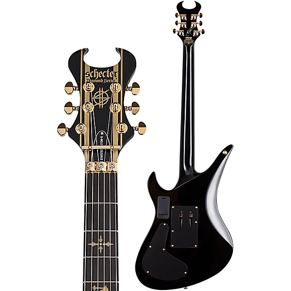 Synyster Gates Custom S Electric Guitar Gloss Black with Gold Pinstripe