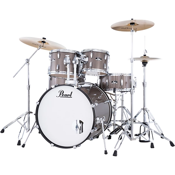 Pearl Roadshow 5 Piece Drum Set With Hardware and SABIAN PX Cymbals Bronze Metallic