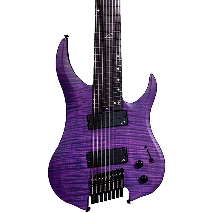 Ghost 8 String Multi Scale Super Shred Series Flamed Maple Electric Guitar Purple