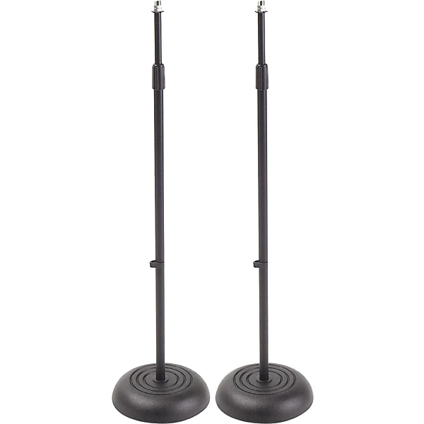 MS235BK Round Base Mic Stand 2 Pack Black
