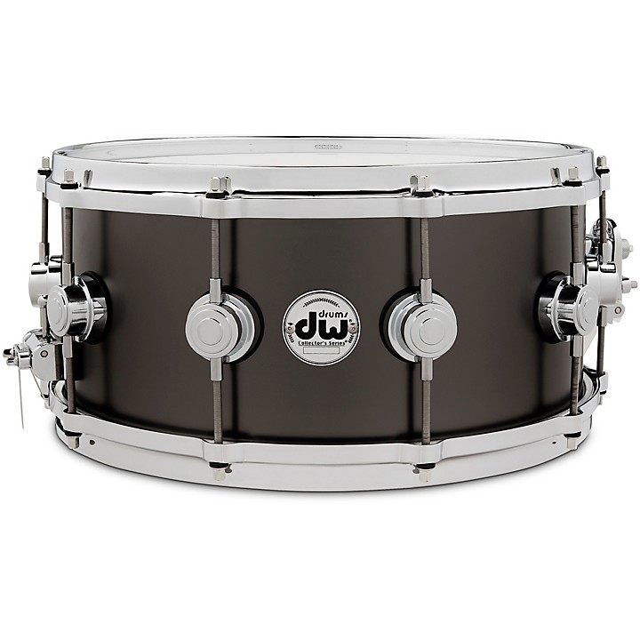 DW Collector's Series Satin Black Over Brass Snare Drum With Die Cast Hoops 14 x 6.5 in. Satin Black Over Brass