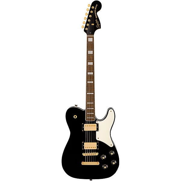 Squier Paranormal Troublemaker Telecaster Deluxe Gold Hardware Limited Edition Electric Guitar Black