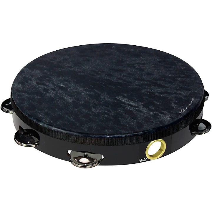 Remo Single Row Wild Tambourine Level 1 10 in Skyndeep Black L50696004001001.gc