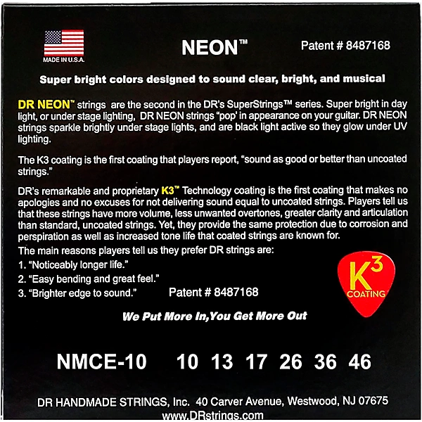 Hi Def NEON Multi Color Coated Medium Electric Guitar Strings