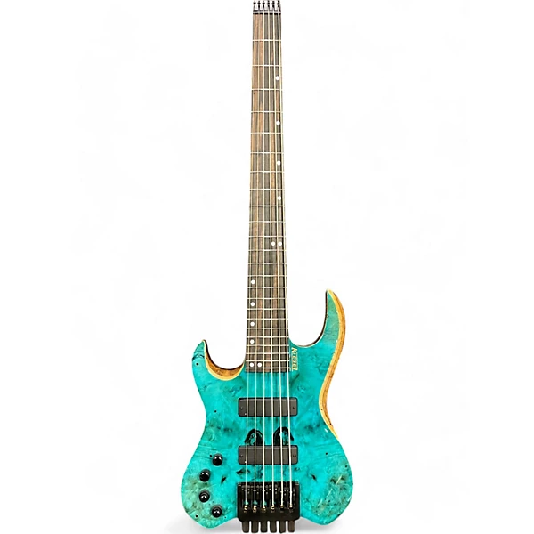 Kiesel Used Kiesel Vader 6 USA Headless Aqua Electric Bass Guitar.gc