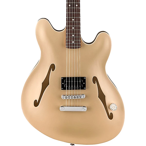 Fender Tom DeLonge Starcaster Electric Guitar Level 2 Satin Shoreline Gold