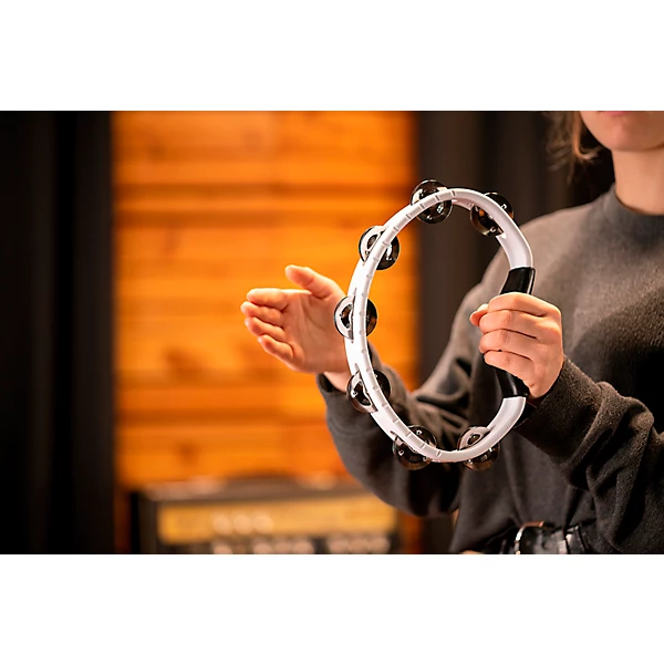 Headliner Series Molded ABS Tambourine Single Row White