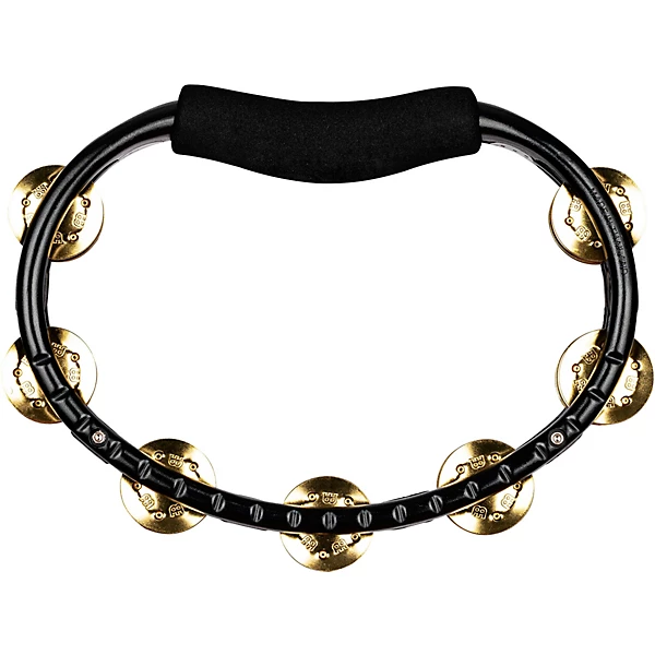 Hand Tambourine with Brass Jingles Black