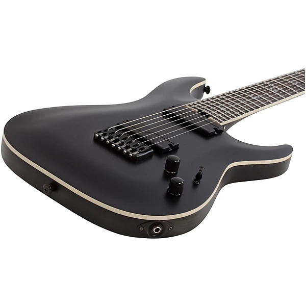 Schecter Guitar Research C 7 SLS Elite Evil Twin 7 String Electric Guitar Satin Black