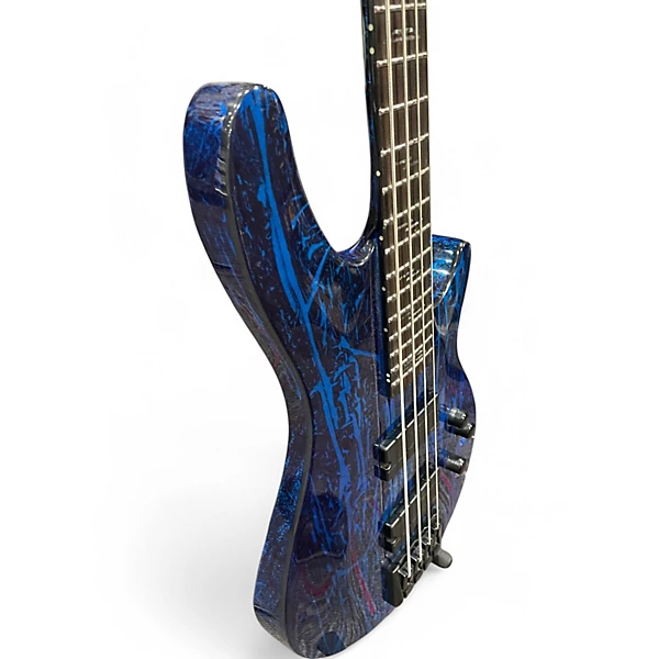 Schecter Guitar Research Used Schecter Guitar Research C4 SILVER MOUNTAIN CORROSIVE COBALT Electric Bass Guitar.gc