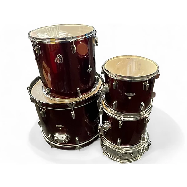 Percussion Plus Used Percussion Plus 5 Piece 5 Piece Drum Kit Wine Red Drum Kit.gc