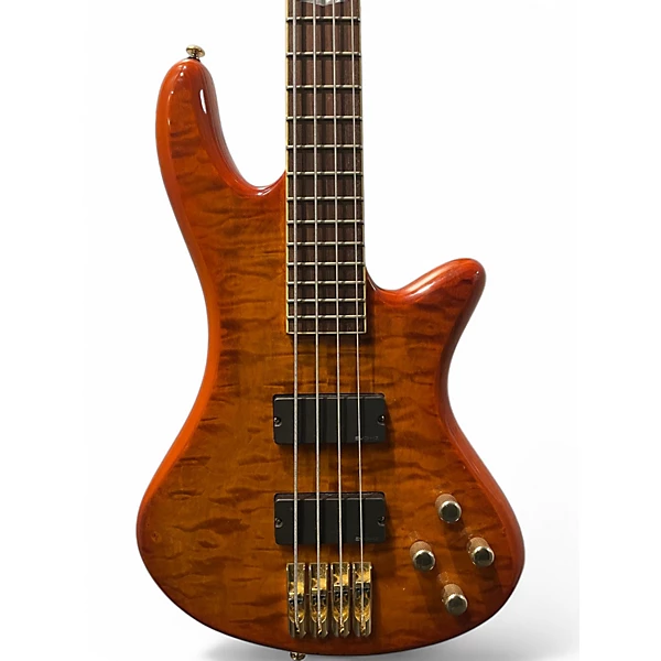 Schecter Guitar Research Used 2005 Schecter Guitar Research DIAMOND SERIES ELIT 4 Trans Amber Electric Bass Guitar.gc
