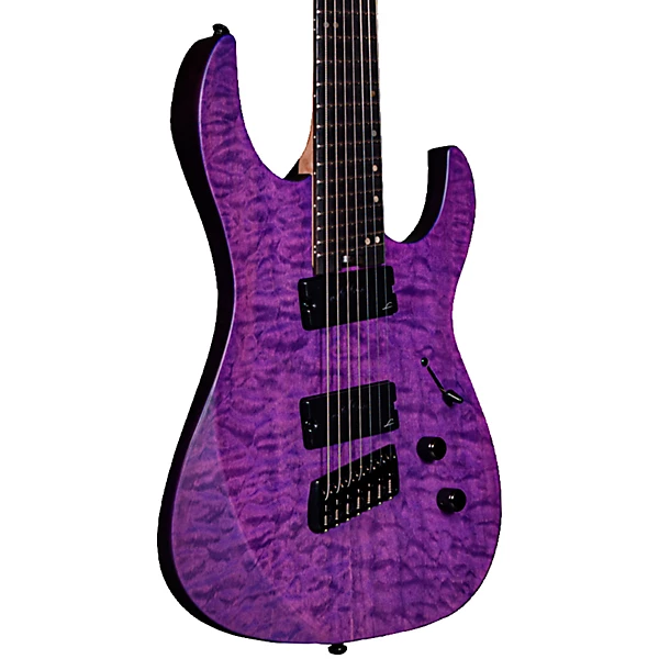 Ninja 7 String Multi Scale Super Shred Series Quilted Maple Electric Guitar Purple