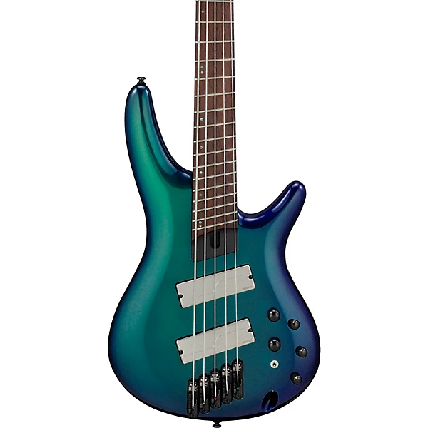 Ibanez SRMS725 5 String Multi Scale Electric Bass Guitar Blue Chameleon