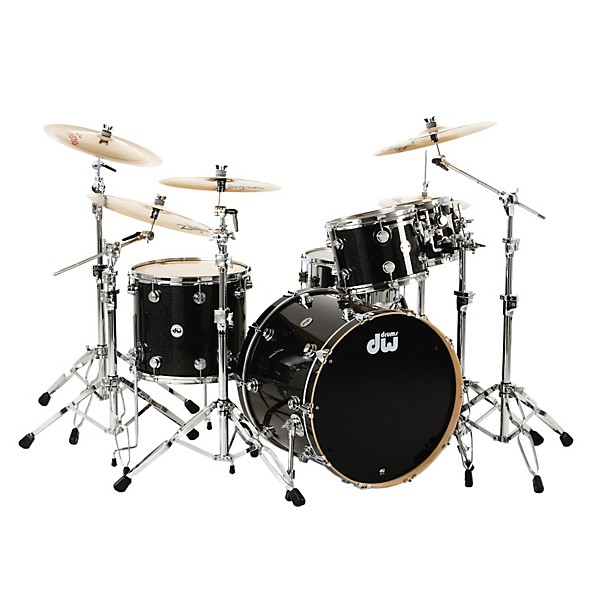 Collectors Series 4 Piece Shell Pack with 23 Bass Drum Black Ice Chrome Hardware