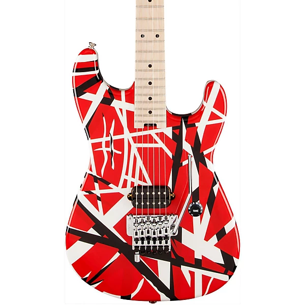 EVH Striped Series Electric Guitar Red with Black Stripes