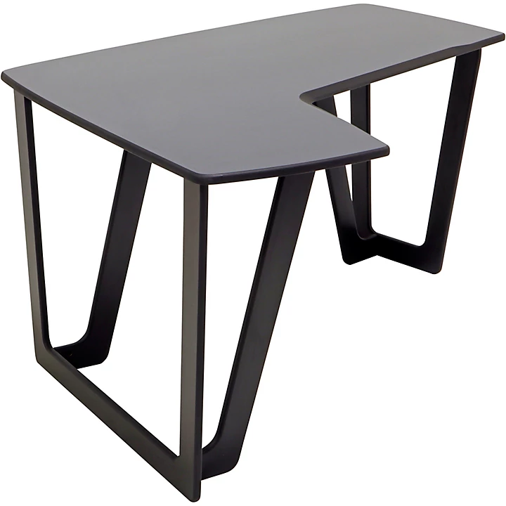 AIRE Artist Workstation Desktop Angled to Left no racks Hautelink Desktop Black Legs Left