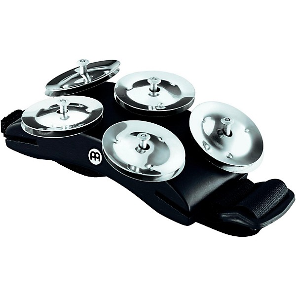 Cajon Foot Tambourine with Steel Jingles Black