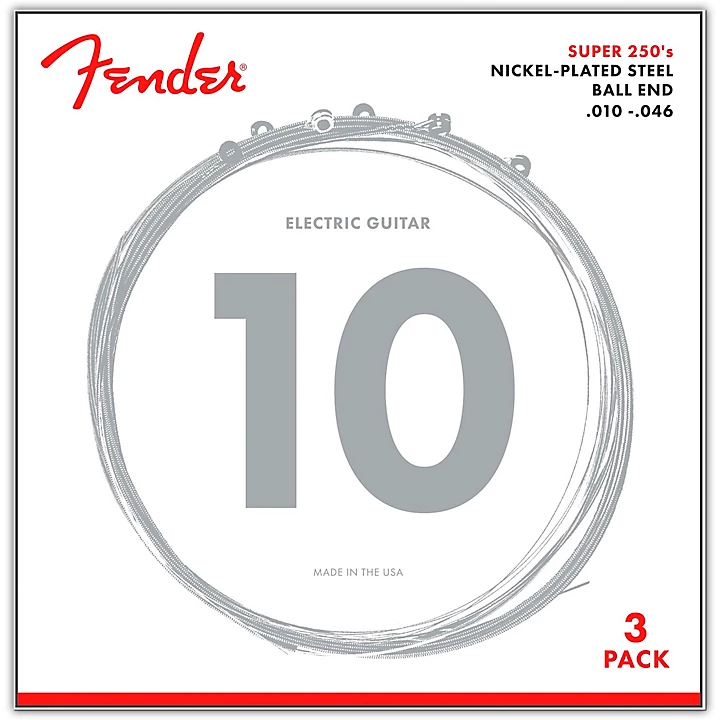 250R Super 250 Nickel Plated Steel Electric Guitar Strings 3 Pack