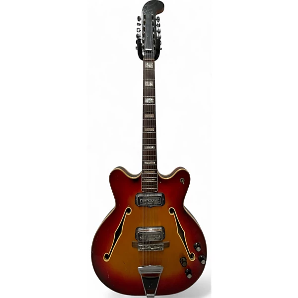 Vintage 1967 Fender CORONADO X11 3 Color Sunburst Hollow Body Electric Guitar