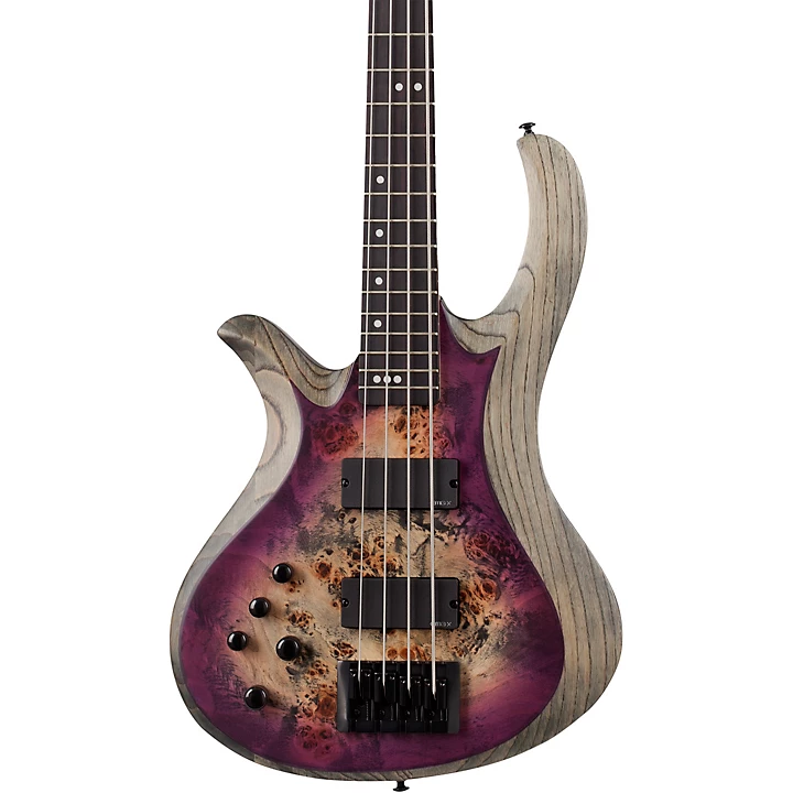 Schecter Guitar Research Riot 4 Left Handed 4 String Electric Bass Aurora Burst