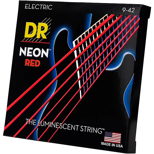 Hi Def NEON Red Coated Light 9 42 Electric Guitar Strings