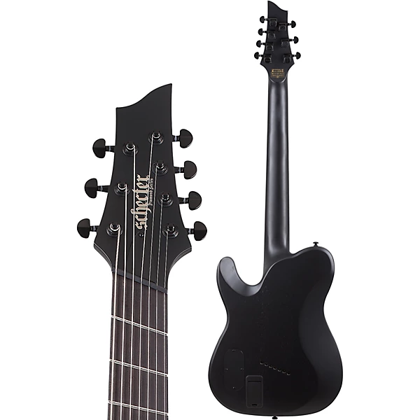Schecter Guitar Research PT 7 MS Black Ops 7 String Electric Guitar Satin Black Open Pore