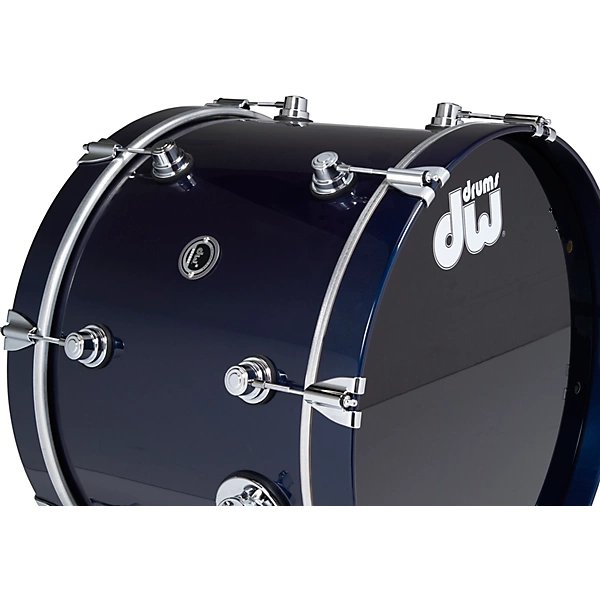 Wireless Acoustic Electronic Convertible 4 Piece Drum Set Bundle with 20 Bass Drum Cymbals and Hardware Lacquer Custom Specialty Midnight Blue Metallic
