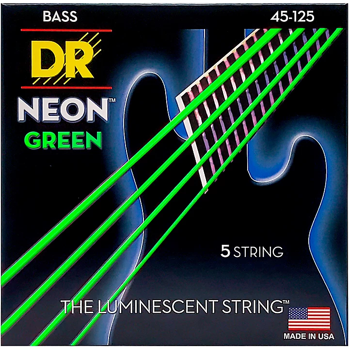 NEON Hi Def Green Bass SuperStrings Medium 5 String