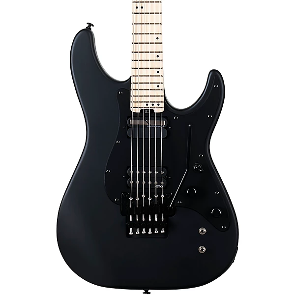 Sun Valley Super Shredder Floyd Rose Electric Guitar Satin Black Black Pickguard
