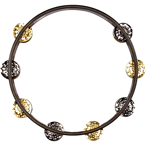 MEINL Vintage Wood Tambourine with Dual Alloy Jingles 10 in. Walnut Brown