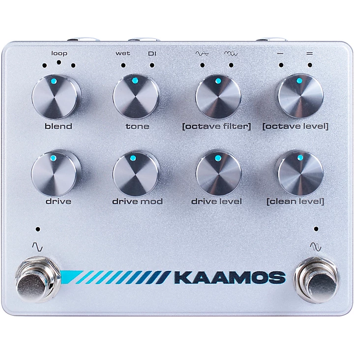 KAAMOS Bass Octaver with Sub Out Distortion Effects Pedal Silver