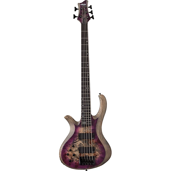 Schecter Guitar Research Riot 5 Left Handed 5 String Electric Bass Aurora Burst