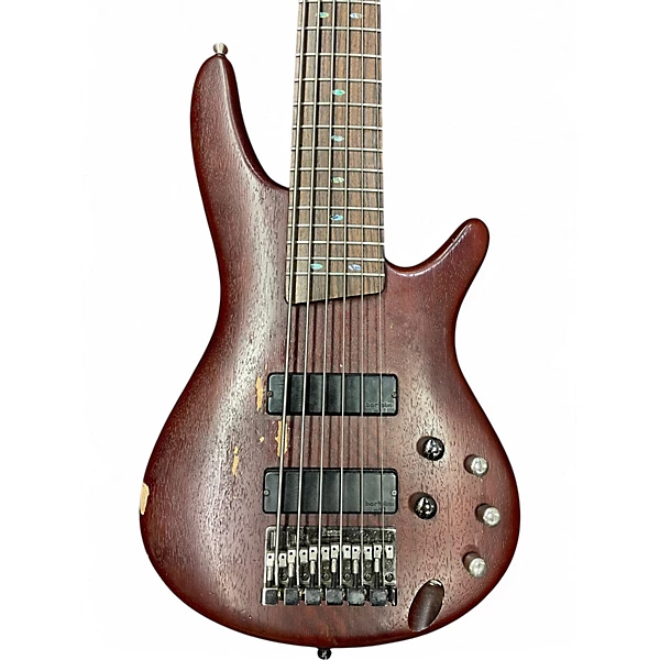 Used Ibanez SR506 6 String brown mahogany Electric Bass Guitar