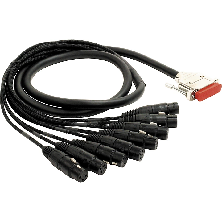 Gold 8 Channel DB25 XLR Female Snake Cable 10 ft