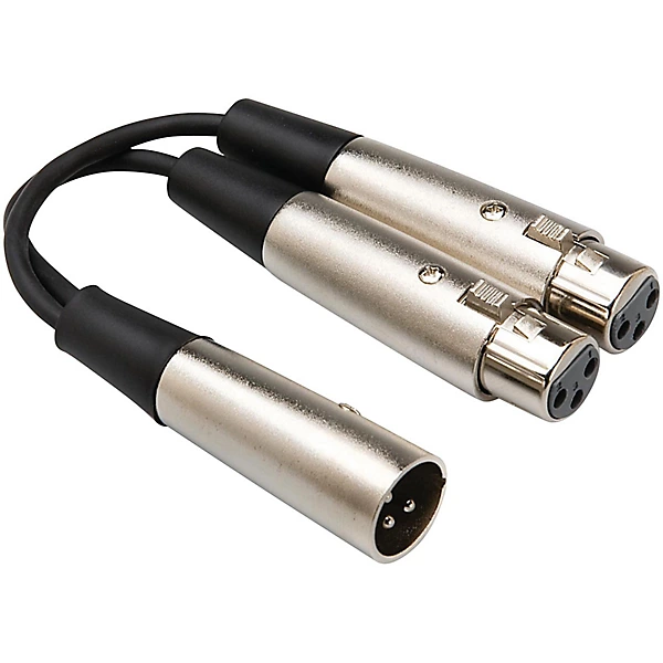 Essential Y Adapter XLR Male to XLR Female Black 6 in