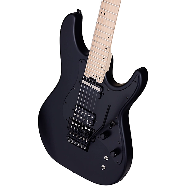 Sun Valley Super Shredder Floyd Rose Electric Guitar Satin Black Black Pickguard