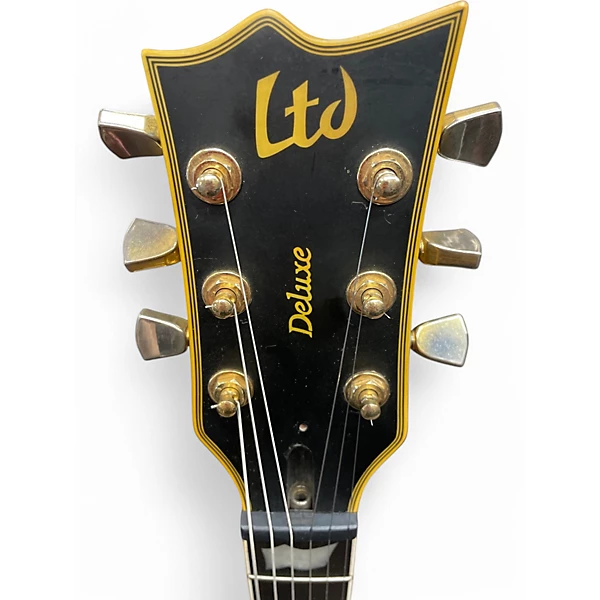 Used ESP EC1000 Deluxe Black and Yellow Solid Body Electric Guitar