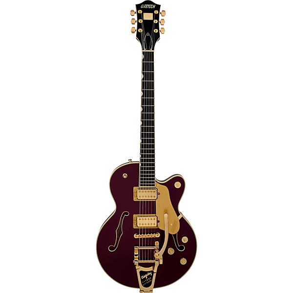 Broadkaster Jr LX Center Block with String Thru Bigsby and Gold Hardware Electric Guitar Blackberry