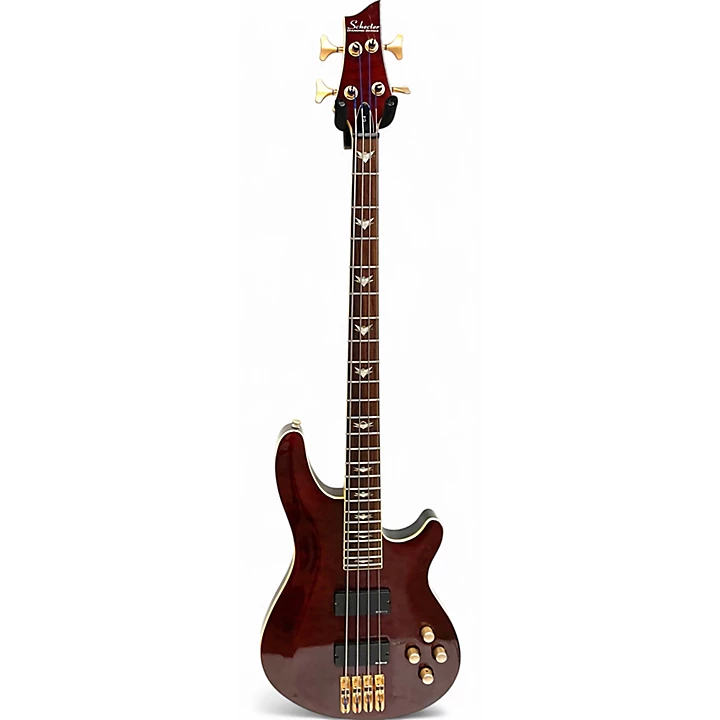 Used Schecter Guitar Research DIAMOND SERIES C 4 Maroon Electric Bass Guitar