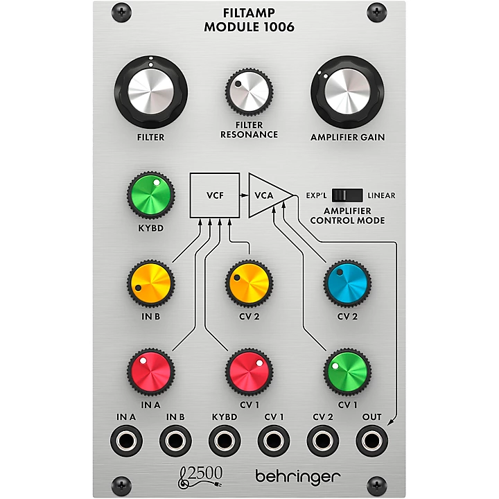 1006 Filtamp 24 dB Low Pass VCF and VCA Eurorack Module
