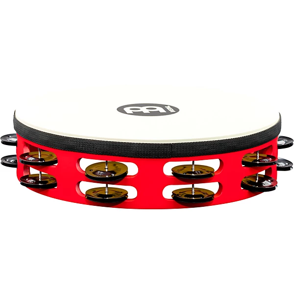Touring Synthetic Head Wood Tambourine Two Rows Red