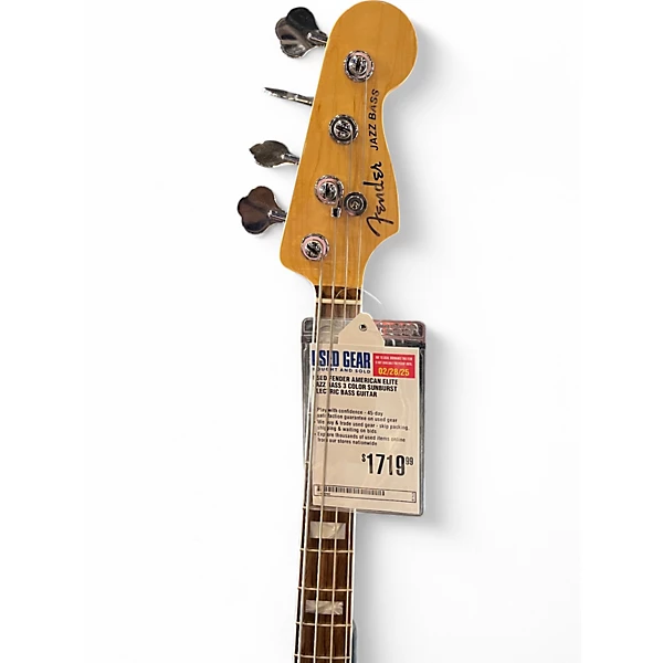 Used Fender American Elite Jazz Bass 3 Color Sunburst Electric Bass Guitar
