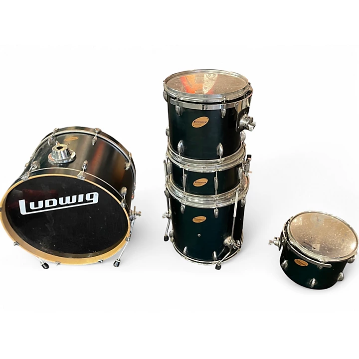 Ludwig Used Ludwig 5 Piece Accent Custom Green Drum Kit.gc