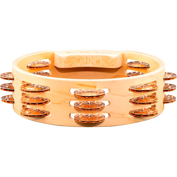 MEINL Artisan Compact Maple Wood Tambourine Three Rows Hammered Cymbal Bronze 8 in.