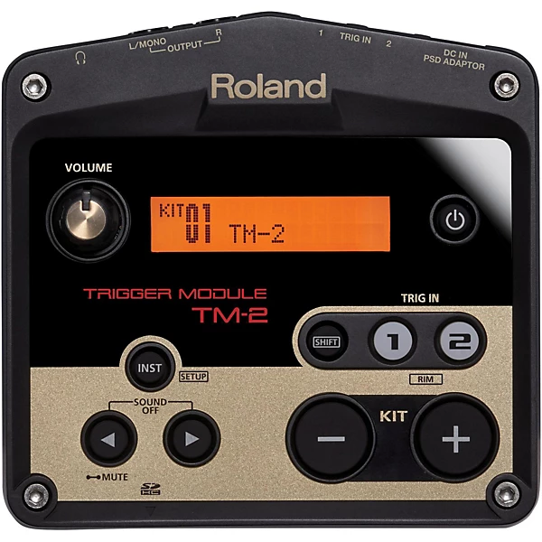 Roland TM 2 Drum Trigger module with 2 BT 1 Bar Trigger pads